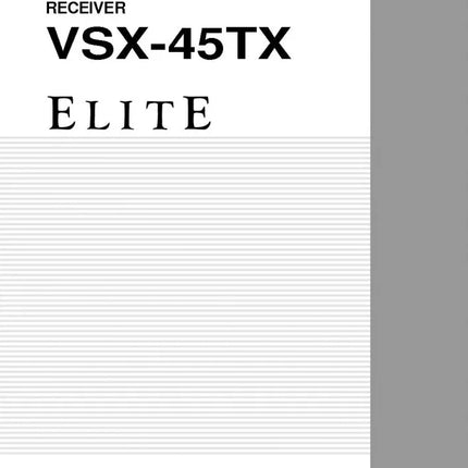 Pioneer VSX-45TX-Receiver Owners Manual