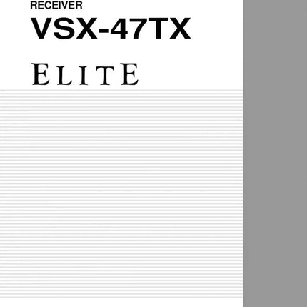 Pioneer VSX-47TX-Receiver Owners Manual