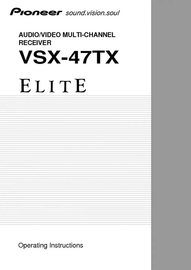 Pioneer VSX-47TX-Receiver Owners Manual