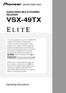 Pioneer VSX-49TX-Receiver Owners Manual