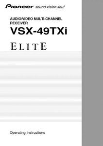 Pioneer VSX-49TXI Receiver Owners Manual