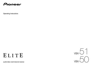 Pioneer VSX-50 Receiver Owners Manual