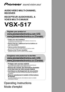 Pioneer VSX-517 Receiver Owners Manual