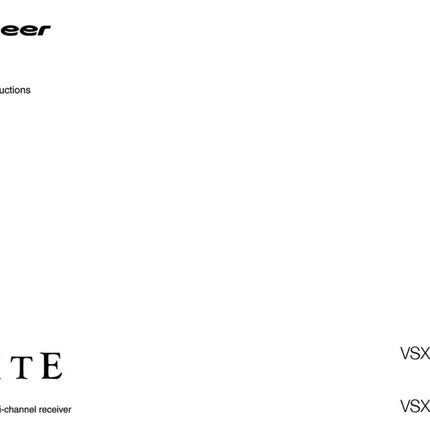 Pioneer VSX-53 Receiver Owners Manual