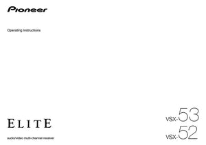Pioneer VSX-53 Receiver Owners Manual