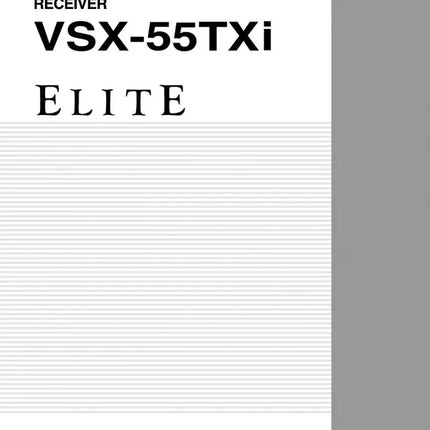 Pioneer VSX-55TXI Receiver Owners Manual