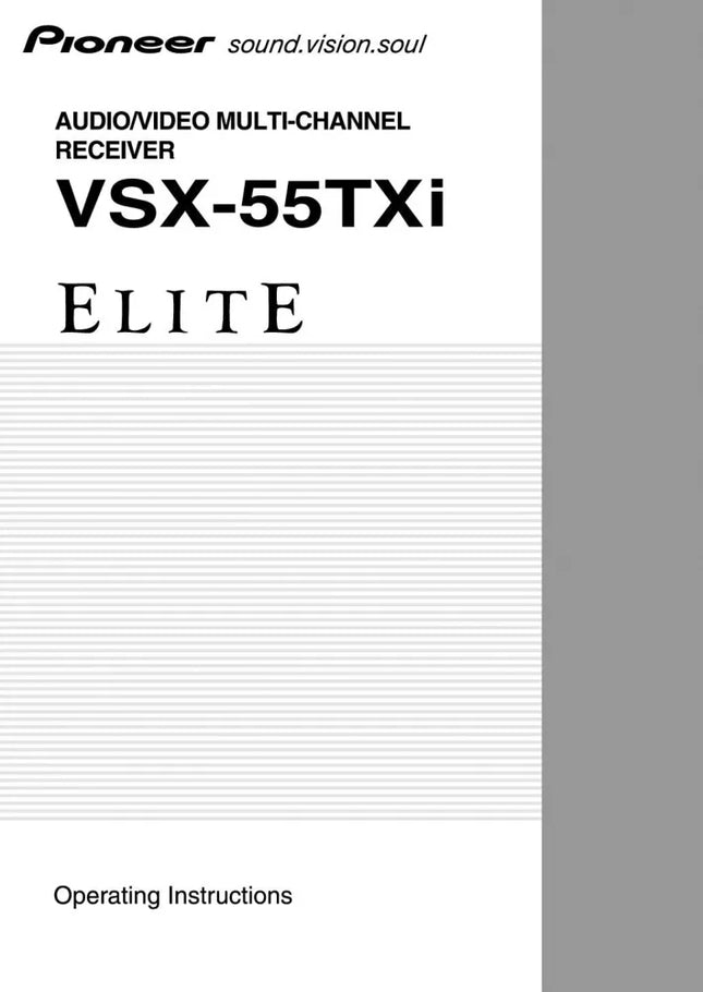 Pioneer VSX-55TXI Receiver Owners Manual