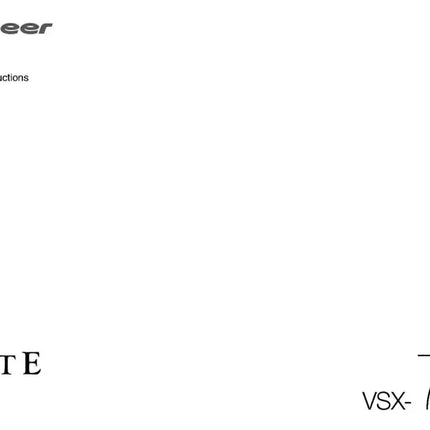 Pioneer VSX-70 Receiver Owners Manual