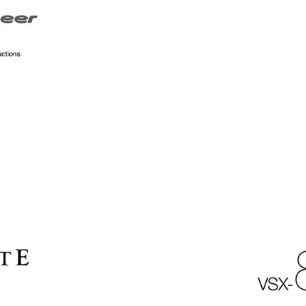 Pioneer VSX-80 Receiver Owners Manual