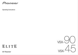 Pioneer VSX-90 Receiver Owners Manual