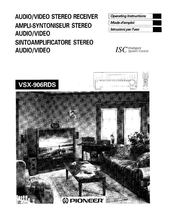 Pioneer VSX-906RDS Receiver Owners Manual