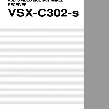 Pioneer VSX-C302 Receiver Owners Manual