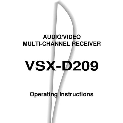 Pioneer VSX-D209 Receiver Owners Manual