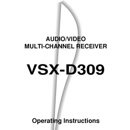Pioneer VSX-D309 Receiver Owners Manual