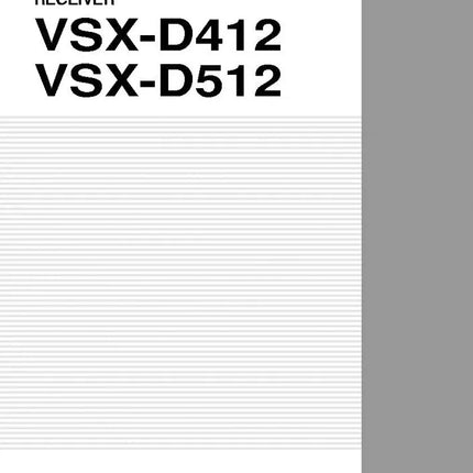 Pioneer VSX-D412 Receiver Owners Manual