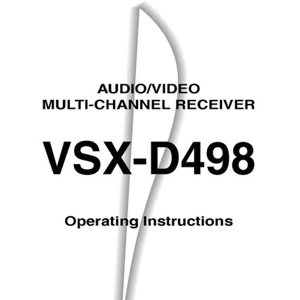 Pioneer VSX-D498 Receiver Owners Manual