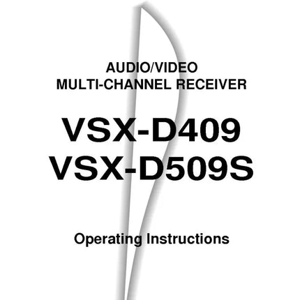 Pioneer VSX-D509S Receiver Owners Manual