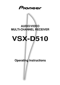 Pioneer VSX-D510 Receiver Owners Manual