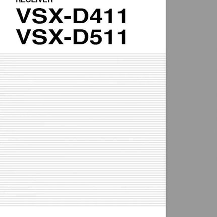 Pioneer VSX-D511 Receiver Owners Manual