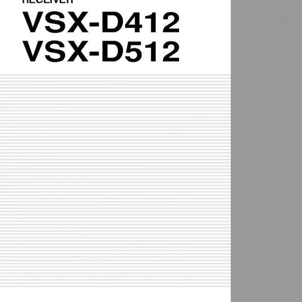 Pioneer VSX-D512 Receiver Owners Manual