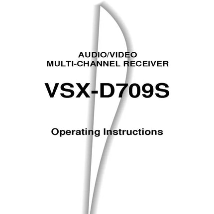 Pioneer VSX-D709 Receiver Owners Manual