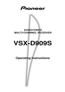 Pioneer VSX-D909 Receiver Owners Manual