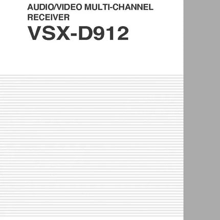 Pioneer VSX-D912 Receiver Owners Manual