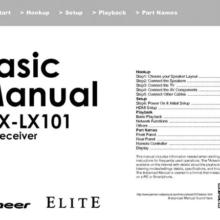Pioneer VSX-LX101 Receiver Owners Manual