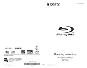 Sony  BDP-S350 Blu-ray Player Owners Manual