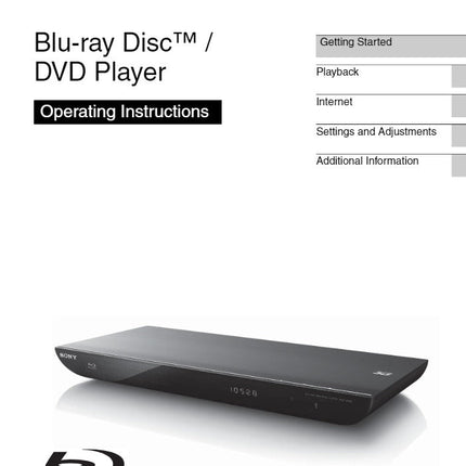 Sony  BDP-S590 Blu-ray Player Owners Manual