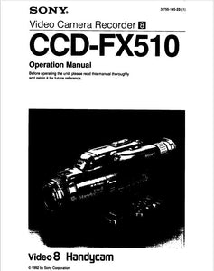 Sony CCD-FX510 Camcorder Owners Manual