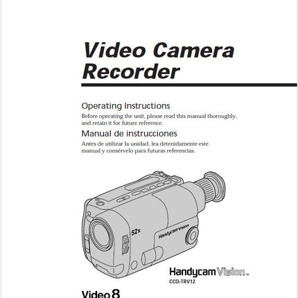 Sony CCD-TRV12 Camcorder Owners Manual