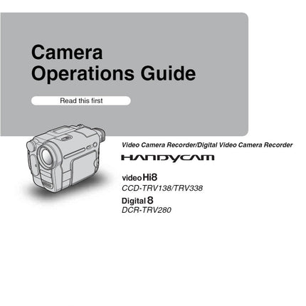 Sony CCD-TRV138 Camcorder Owners Manual