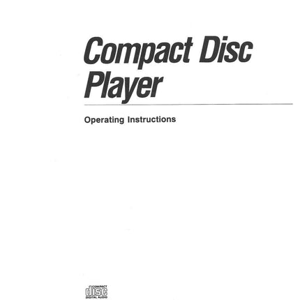 Sony CDP-508ESD CD Player Owners Manual