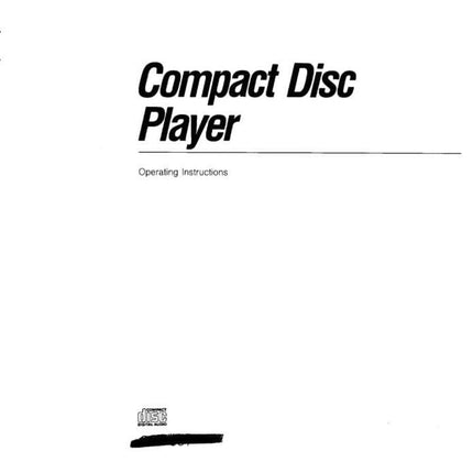 Sony CDP-997 CD Player Owners Manual