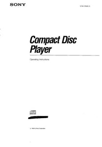 Sony CDP-997 CD Player Owners Manual