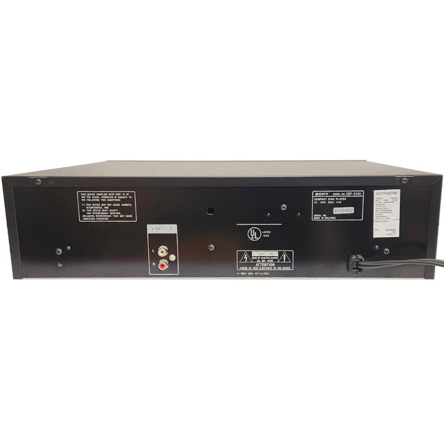 Sony CDP-C245 5-Disc Carousel CD Changer Back