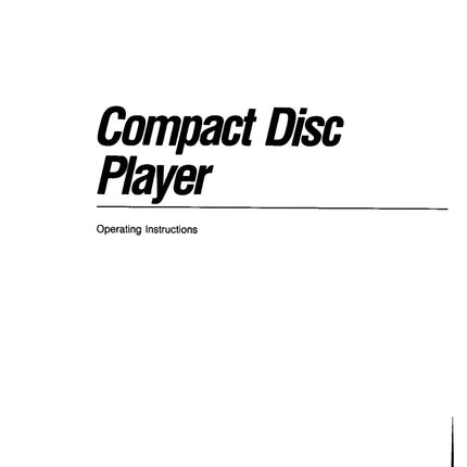 Sony CDP-C322M CD Player Owners Manual