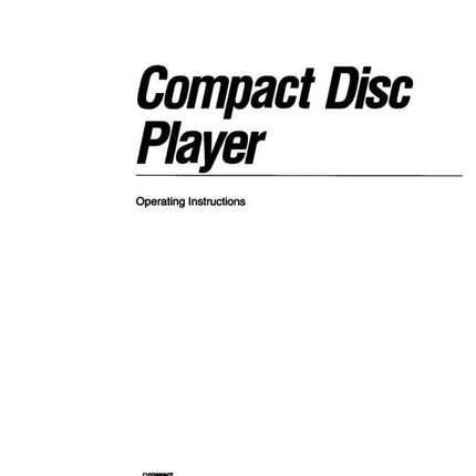 Sony CDP-C535 CD Player Owners Manual