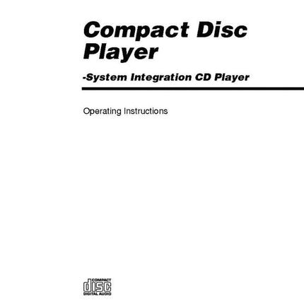 Sony CDP-C5CS CD Player Owners Manual