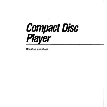 Sony CDP-C67ES CD Player Owners Manual