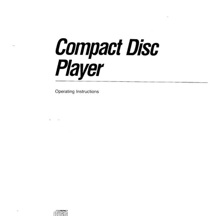 Sony CDP-C705 CD Player Owners Manual