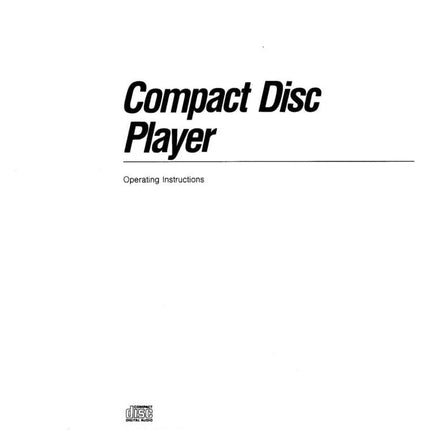 Sony CDP-C715 CD Player Owners Manual