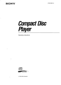 Sony CDP-C725 CD Player Owners Manual