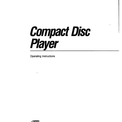 Sony CDP-C77ES CD Player Owners Manual