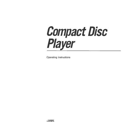 Sony CDP-C8ESD CD Player Owners Manual