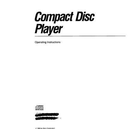 Sony CDP-C9ESD CD Player Owners Manual