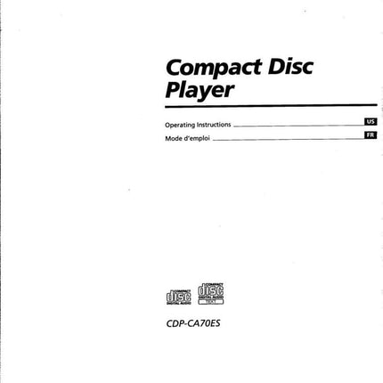 Sony CDP-CA70ES CD Player Owners Manual