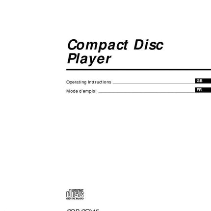 Sony CDP-CE245 CD Player Owners Manual