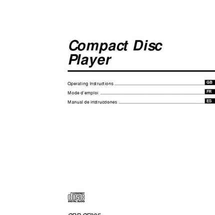Sony CDP-CE335 CD Player Owners Manual